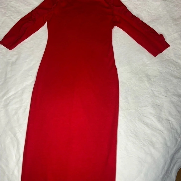 Zara Trafaluc dress in Red tight body  hugging sexy dress date night, frills - Picture 6 of 15